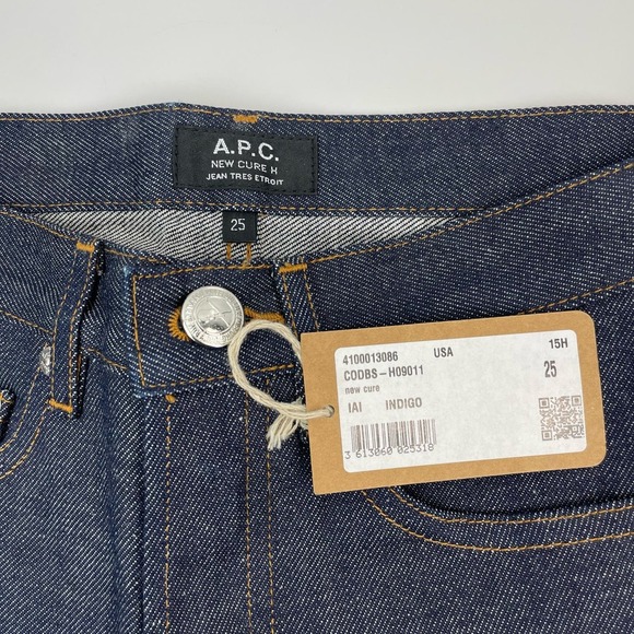 NWT A.P.C. Men's New Cure Jean Sz 25 Indigo Selvedge Denim - Picture 11 of 15